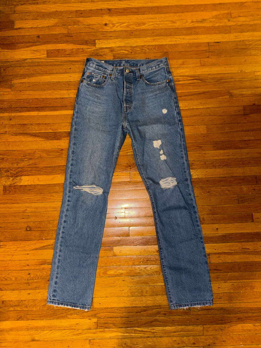 Levi’s 501 distressed jeans